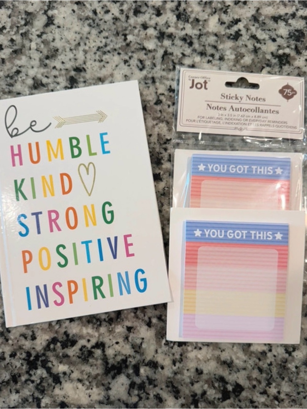 You Got This Rainbow Sticky Notes & Inspirational Notepad Set - Jot